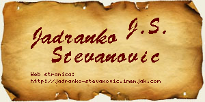 Jadranko Stevanović vizit kartica